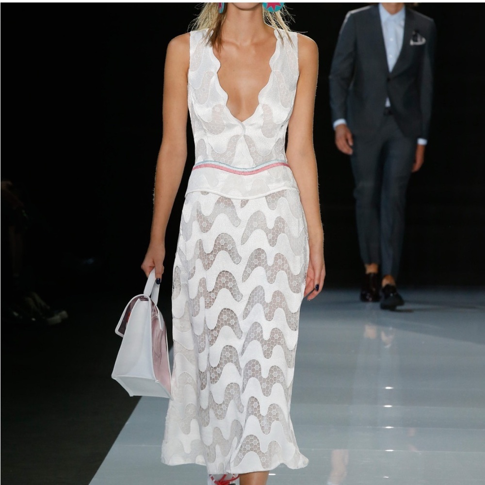Emporio Armani SS 2018 RunWay White Lace Dress